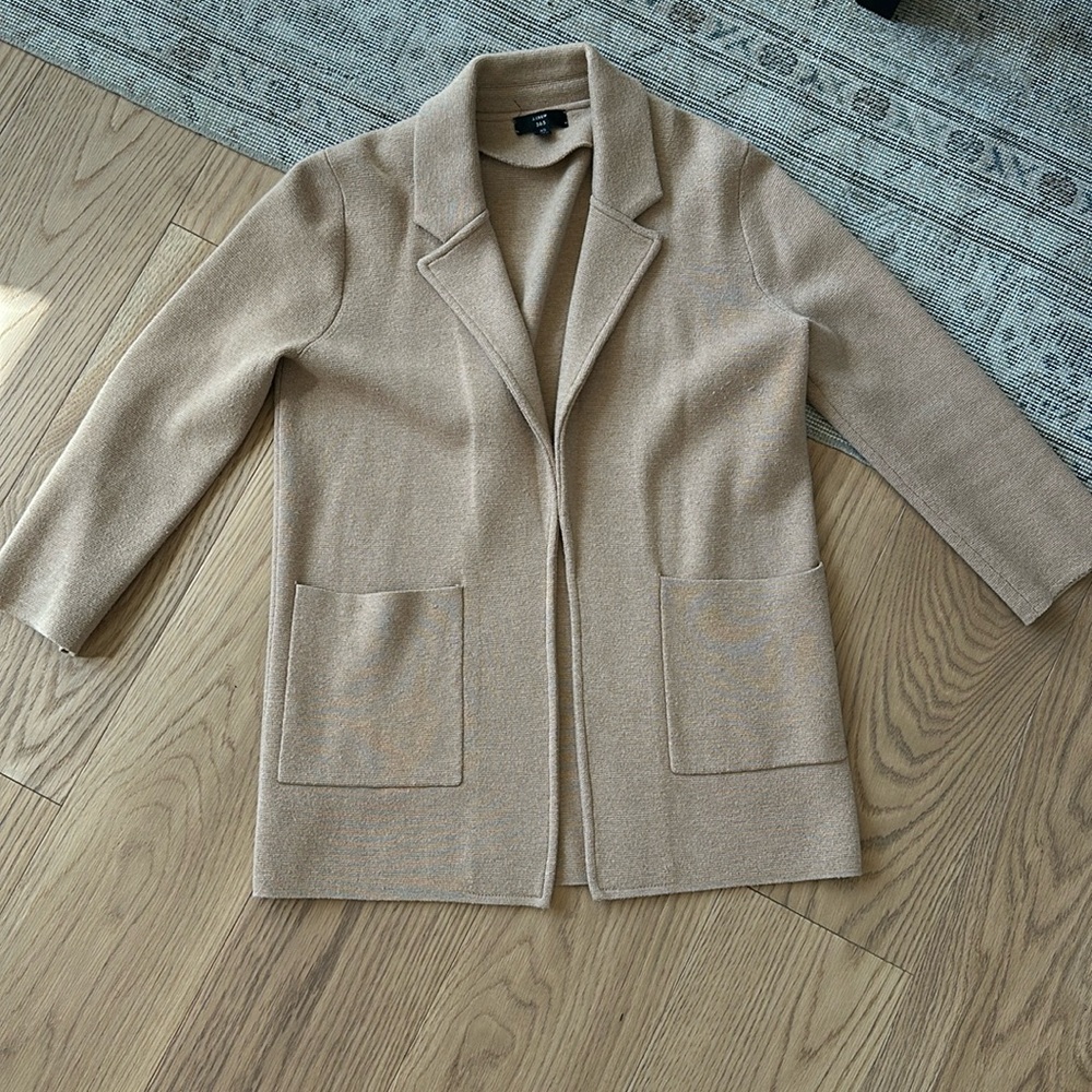 J Crew Cotton Blend Sweater Blazer